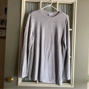 J. Jill Gray Crewneck Sweater Soft Knit Casual
